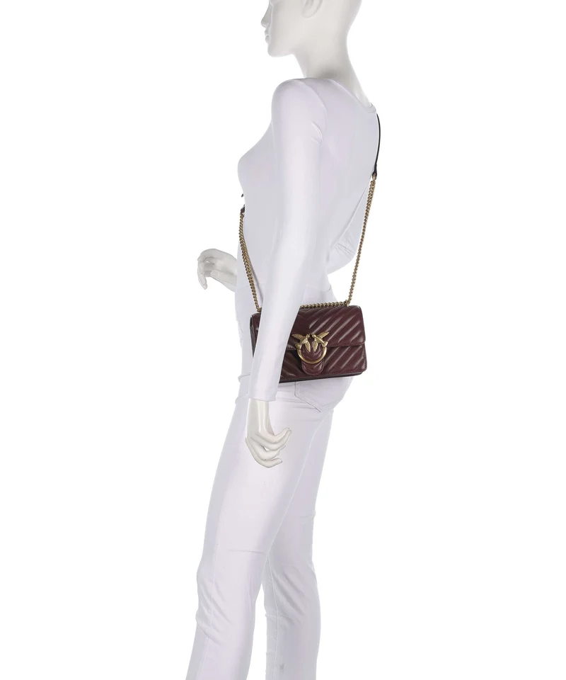 Pinko Love One Mini Bolso de hombro burgundy wine/antique gold