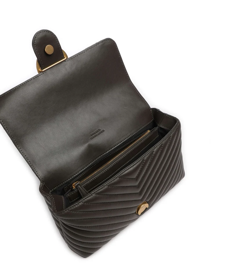 Pinko Love Lady Puff Classic Bolso de mano verde fango/antique gold
