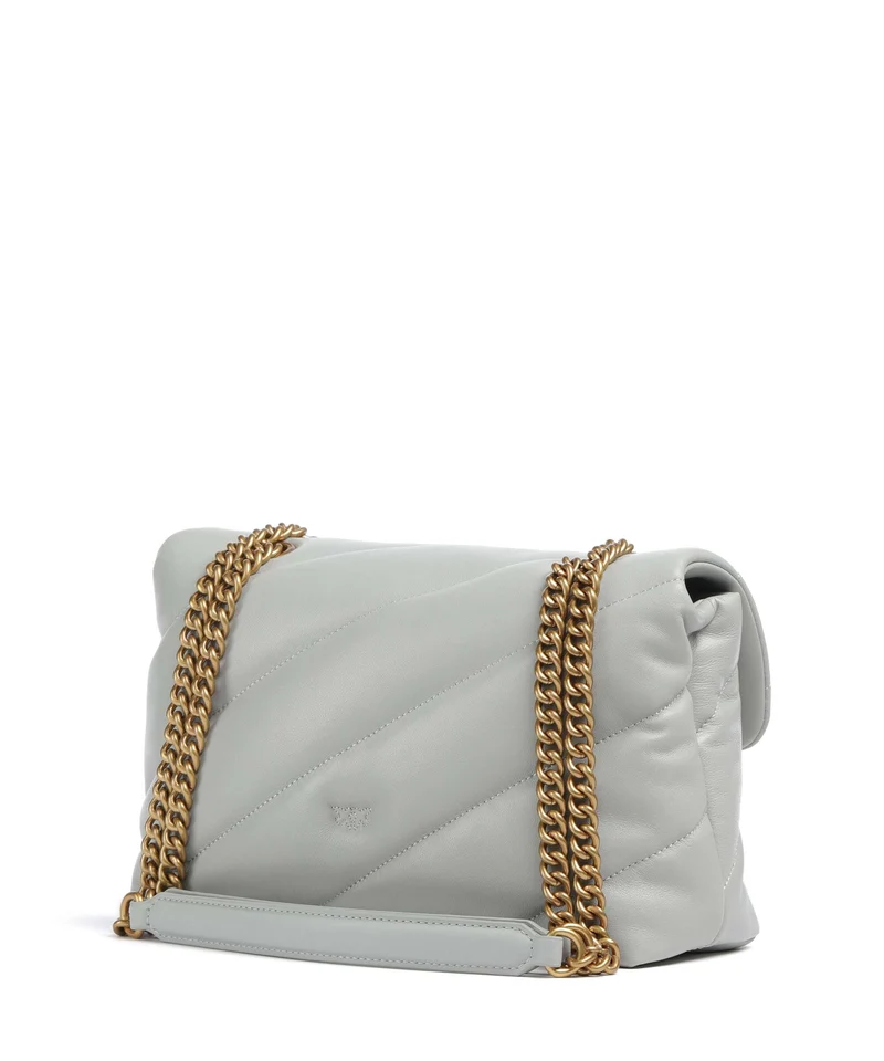 Pinko Love Puff Classic Bolso de hombro grigio perla/antique gold