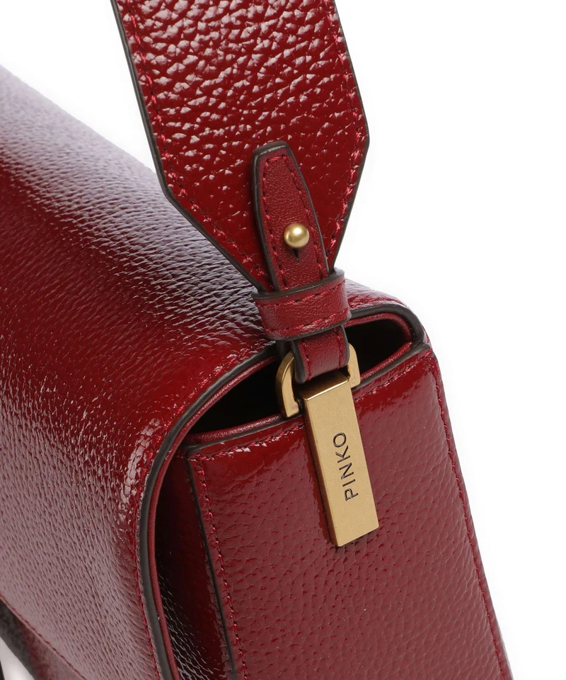 Pinko Love One Classic Slouchy Bolso de hombro rosso scuro/antique gold
