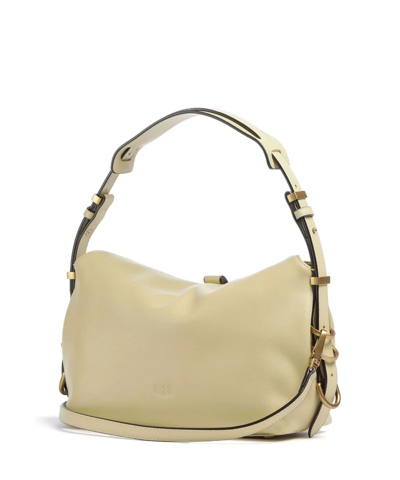Pinko Saddle Horizontal Mini Bolso de hombro giallo vaniglia/antique gold
