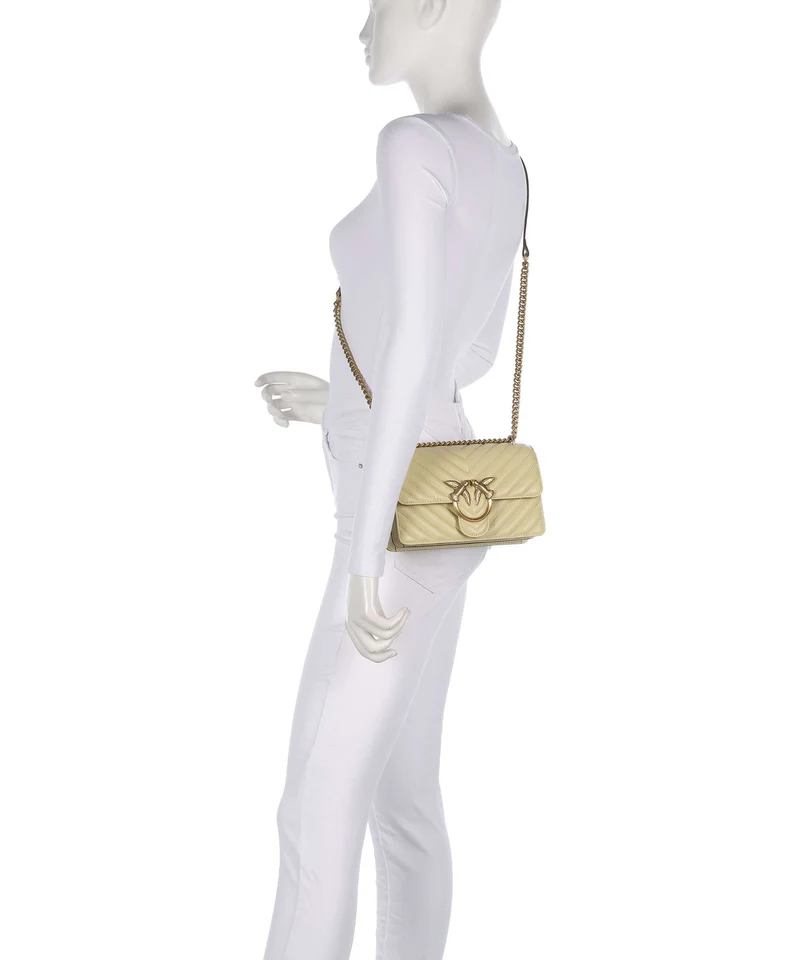 Pinko Love One Mini Bolso de hombro giallo vaniglia/antique gold