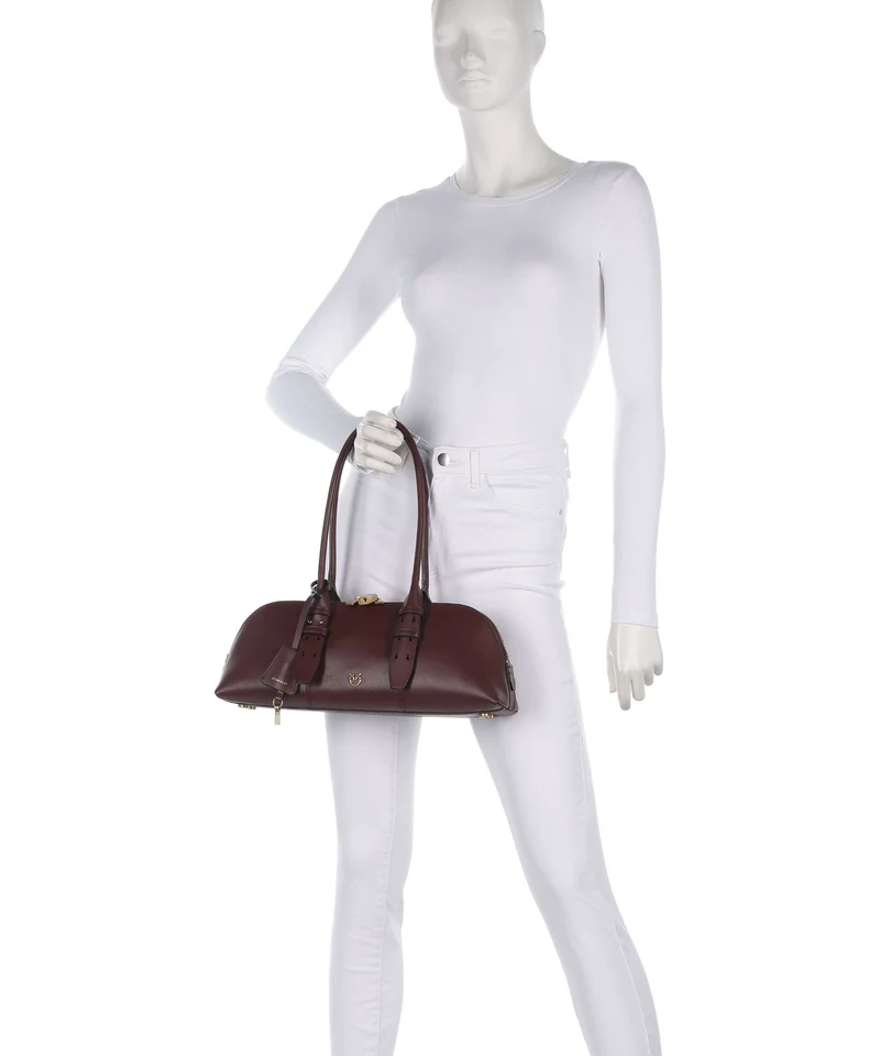Pinko Bowling Horizontal Big Bolso de mano burgundy wine/antique gold