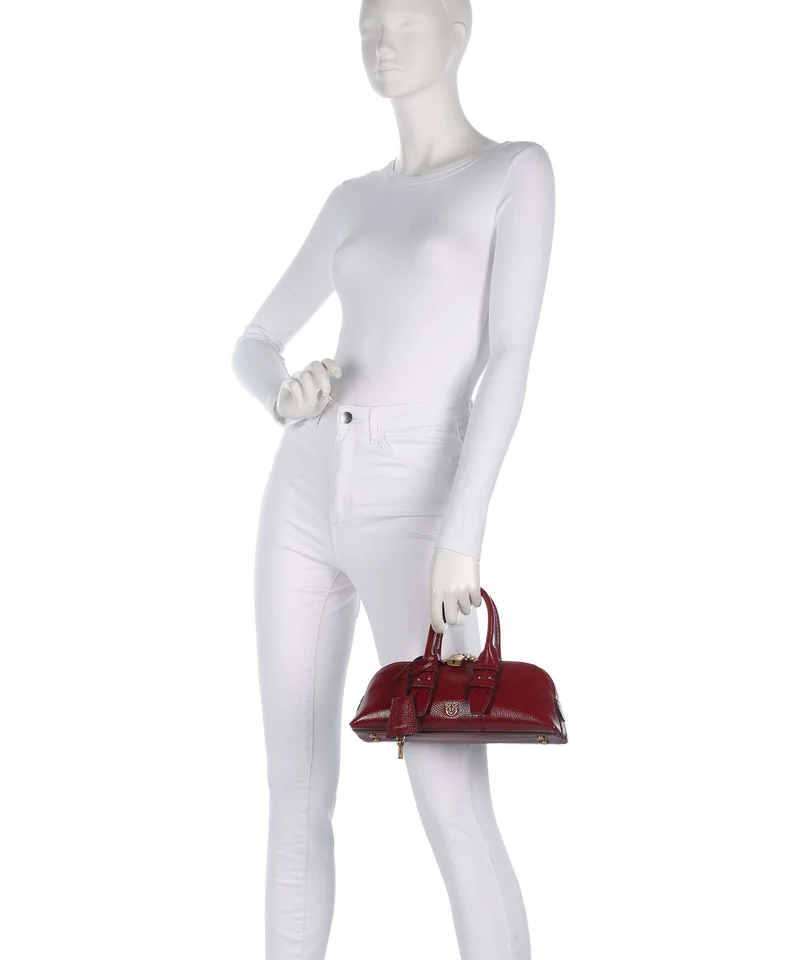 Pinko Bowling Horizontal Bolso de mano rosso scuro/antique gold