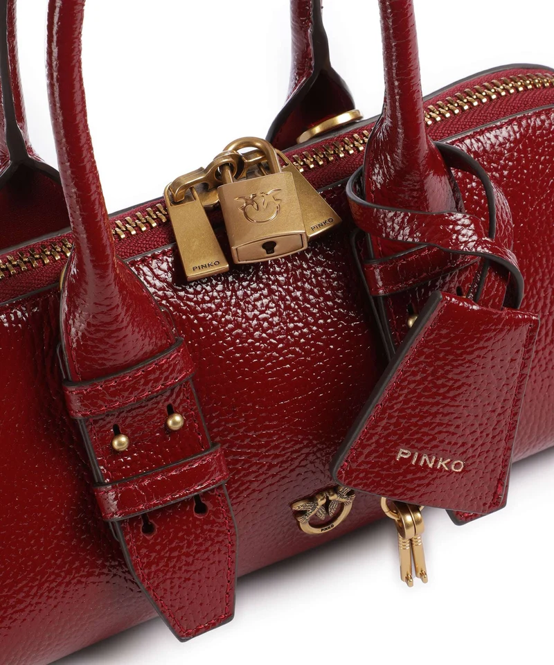 Pinko Bowling Horizontal Bolso de mano rosso scuro/antique gold