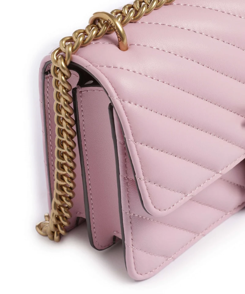 Pinko Love One Mini Bolso de hombro rosa chiaro/antique gold