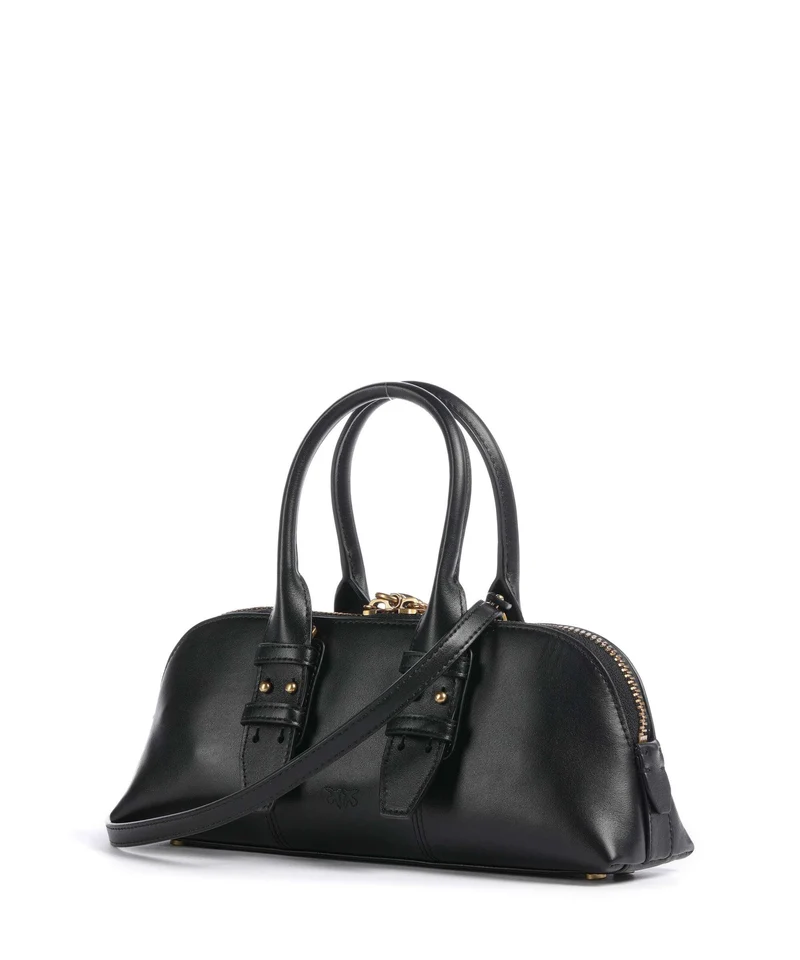Pinko Bowling Horizontal Bolso de mano nero/antique gold