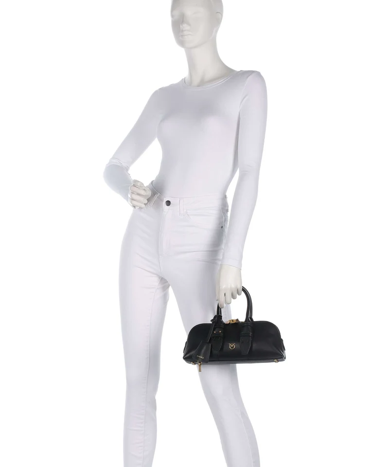 Pinko Bowling Horizontal Bolso de mano nero/antique gold