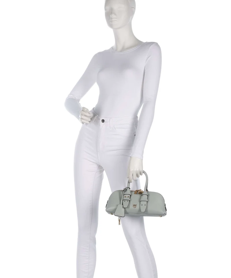 Pinko Bowling Horizontal Bolso de mano grigio perla/antique gold