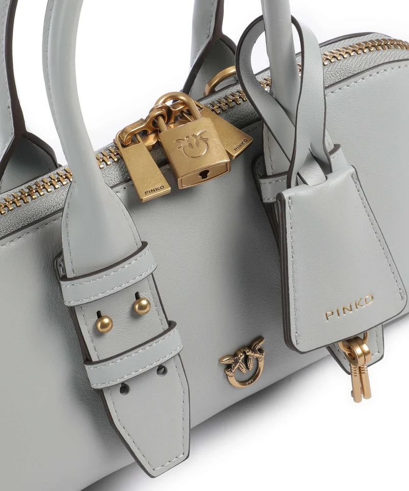 Pinko Bowling Horizontal Bolso de mano grigio perla/antique gold