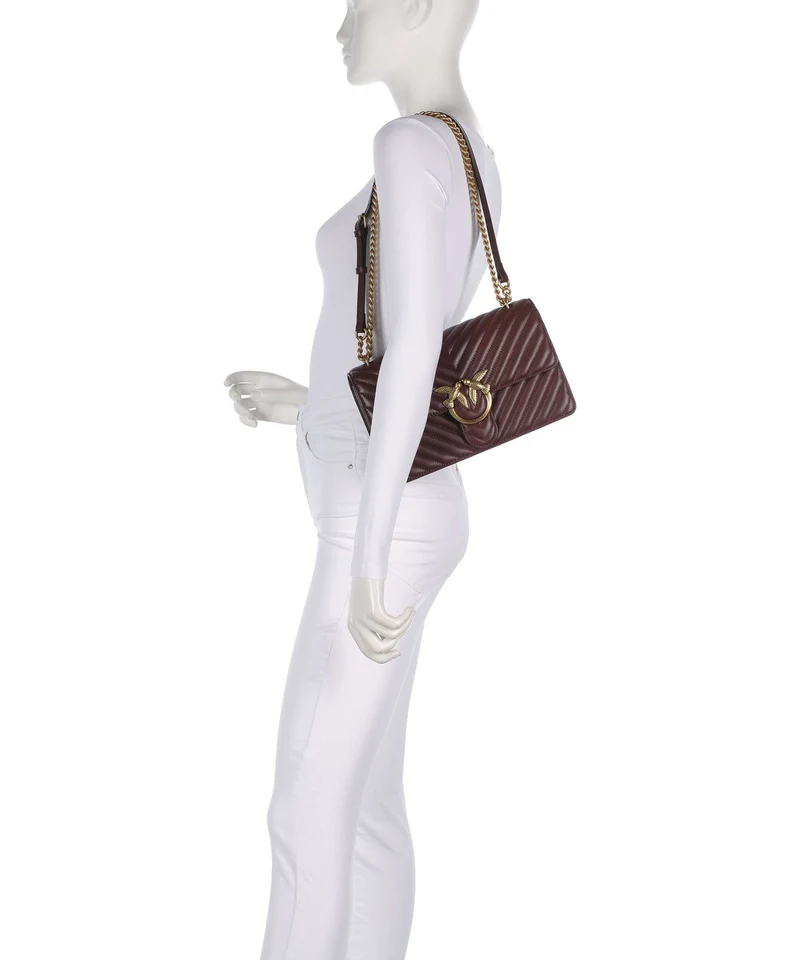 Pinko Love One Classic Bolso de hombro rosso vino/antique gold