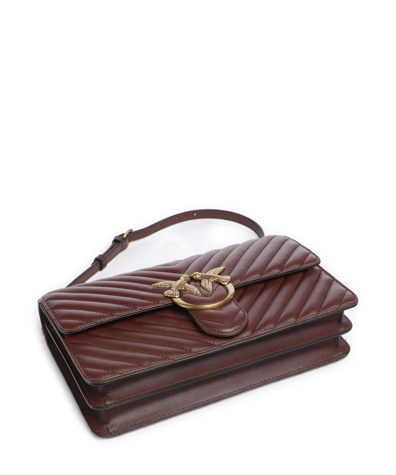 Pinko Love One Classic Bolso de hombro rosso vino/antique gold