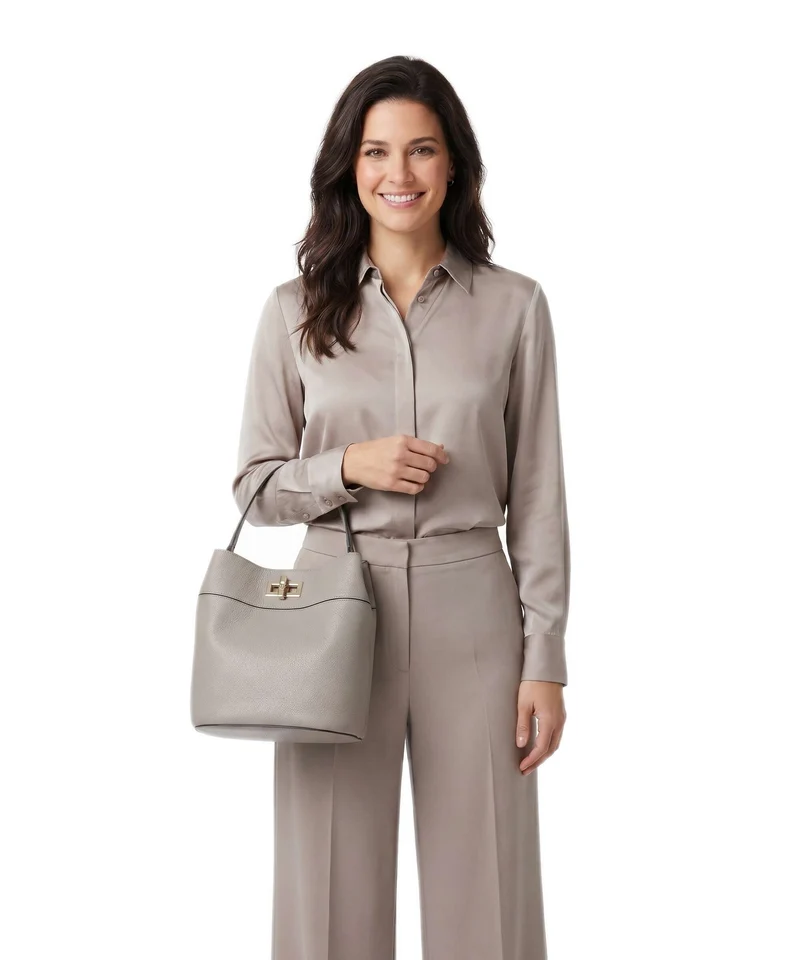 Furla Amelia M Bucket bolso de mano cachemire gray