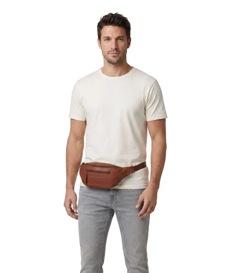 The Chesterfield Brand Wax Pull Up Cow Brana Riñonera cognac