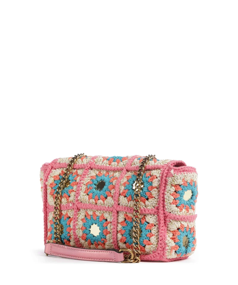 Kurt Geiger Kensington Crochet Bandolera pink combination