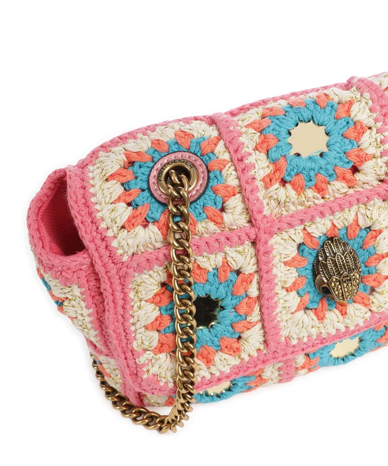 Kurt Geiger Kensington Crochet Bandolera pink combination