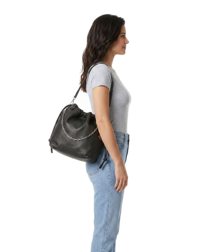 Liebeskind Lya II Small Pebble M Bucket bolso de mano deep soil