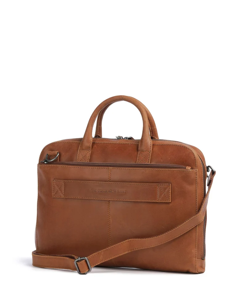 The Chesterfield Brand Wax Pull Up Cow Tilbury Maletín cognac