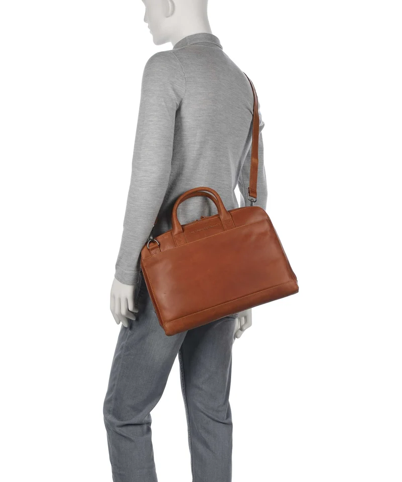 The Chesterfield Brand Wax Pull Up Cow Tilbury Maletín cognac