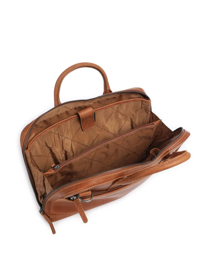 The Chesterfield Brand Wax Pull Up Cow Tilbury Maletín cognac