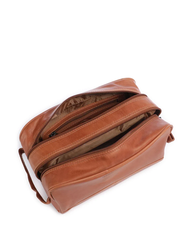 The Chesterfield Brand Wax Pull Up Cow Stacey Neceser cognac