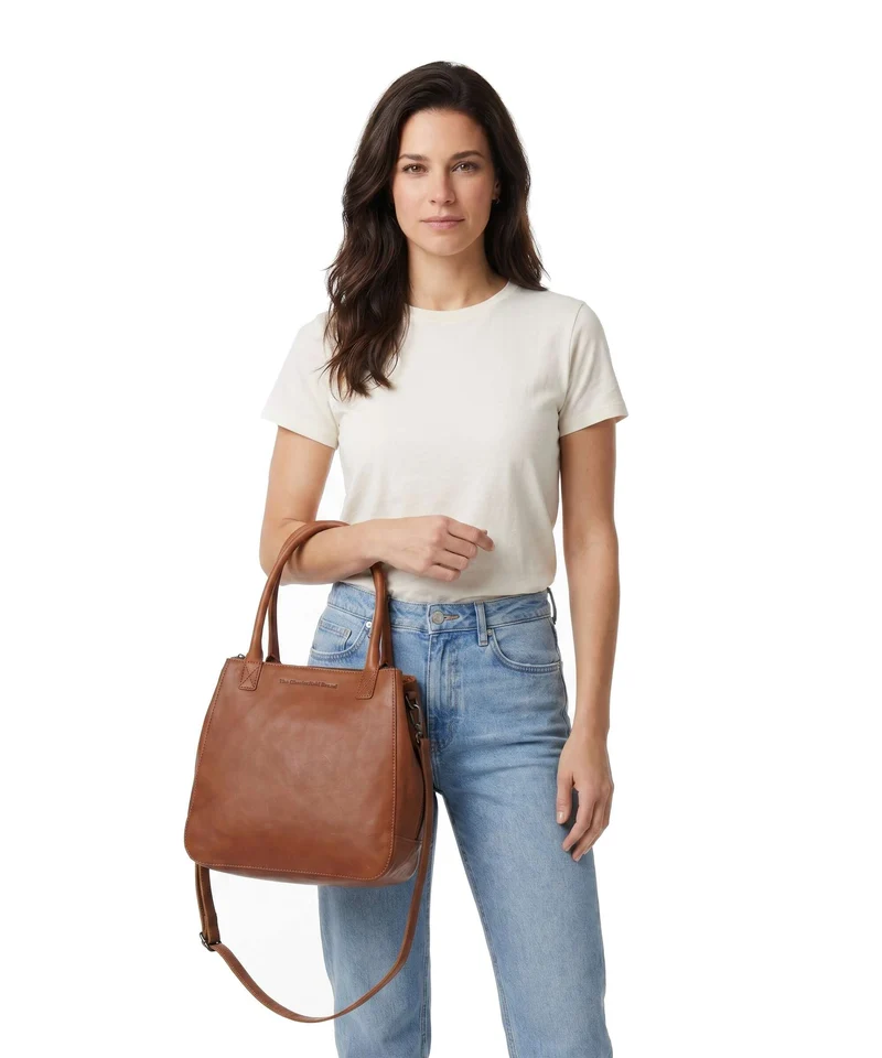The Chesterfield Brand Wax Pull Up Cow Solvin Bolso de mano cognac