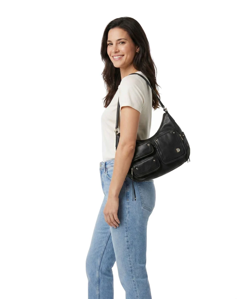 DuDu Bags Pocket City Bolso de hobo nero