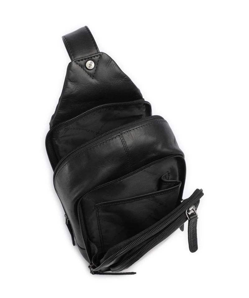 The Chesterfield Brand Wax Pull Up Cow Riga Mochila sling black