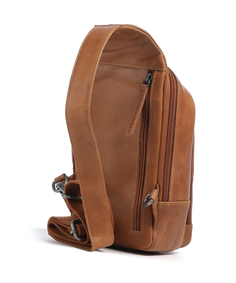 The Chesterfield Brand Wax Pull Up Cow Riga Mochila sling cognac