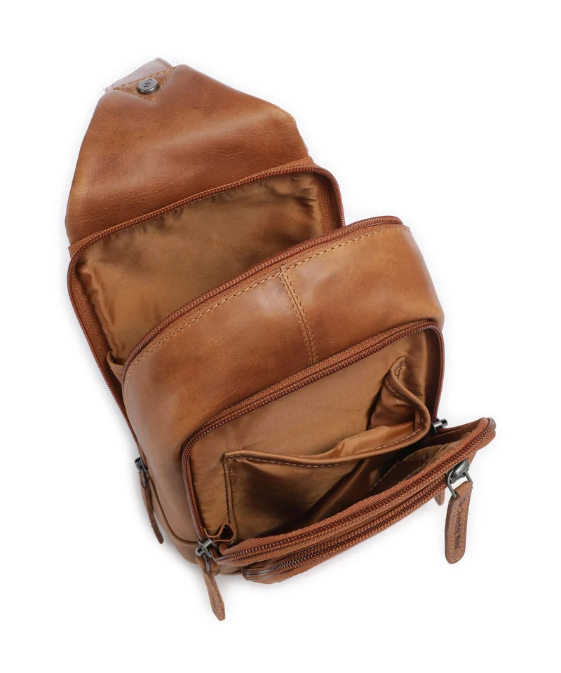 The Chesterfield Brand Wax Pull Up Cow Riga Mochila sling cognac