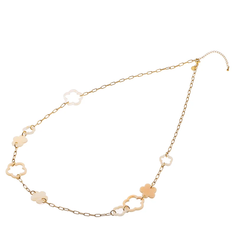 Day & Eve Long Flower Leopard Link Necklace
