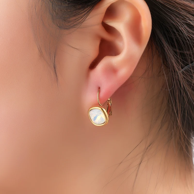 Day & Eve Small Square Stone Earring