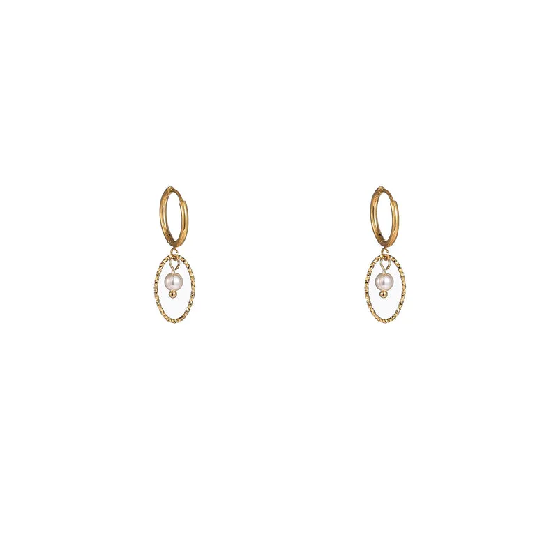 Day & Eve Oval Drop Stone Hoop