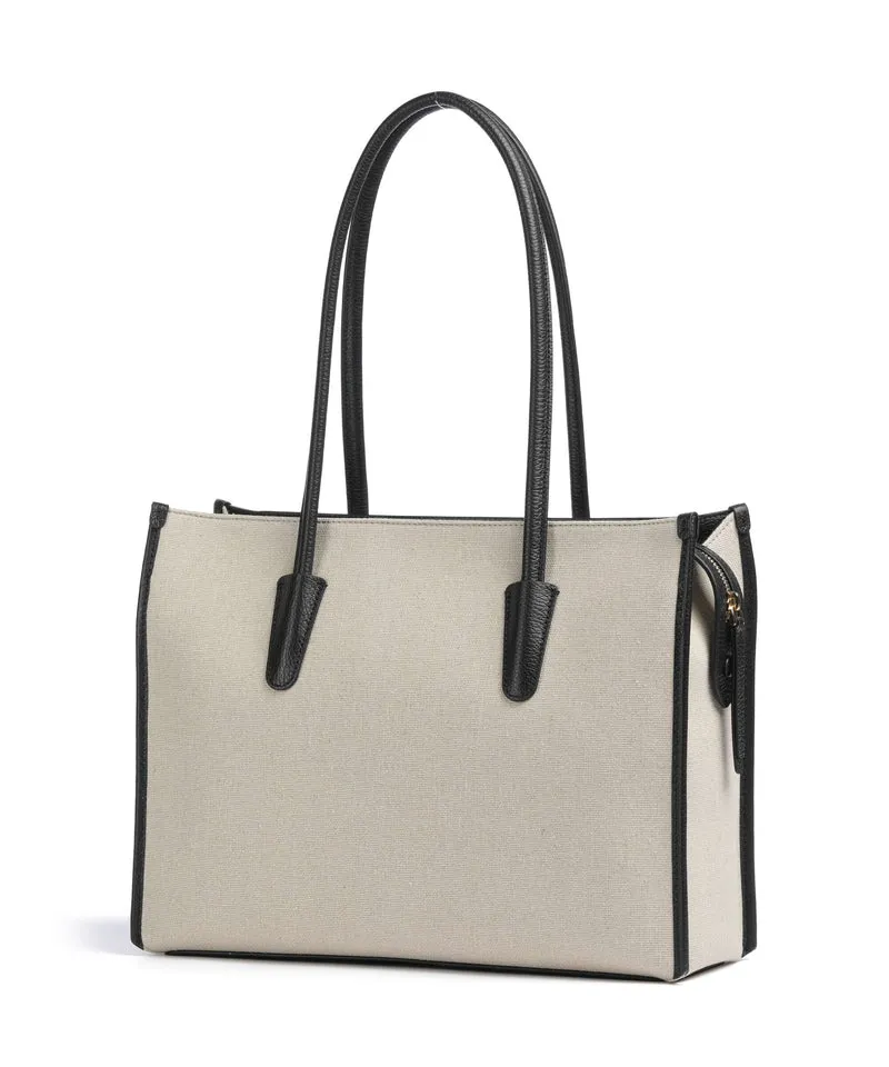 Coccinelle Myrtha Canvas Bolsa shopping natural/noir
