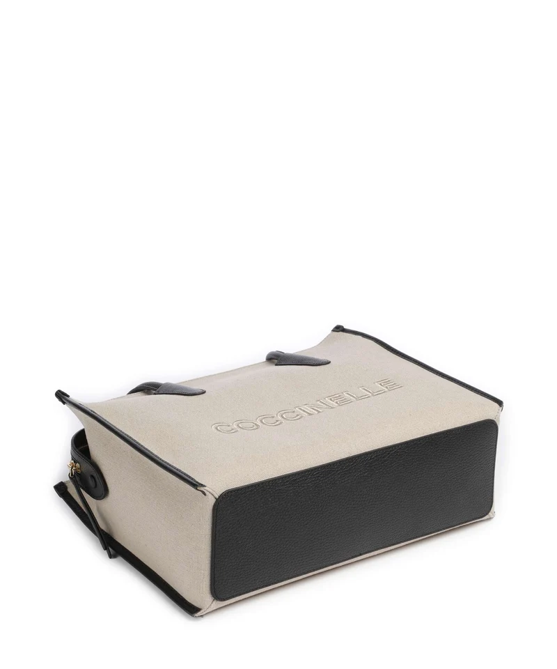 Coccinelle Myrtha Canvas Bolsa shopping natural/noir