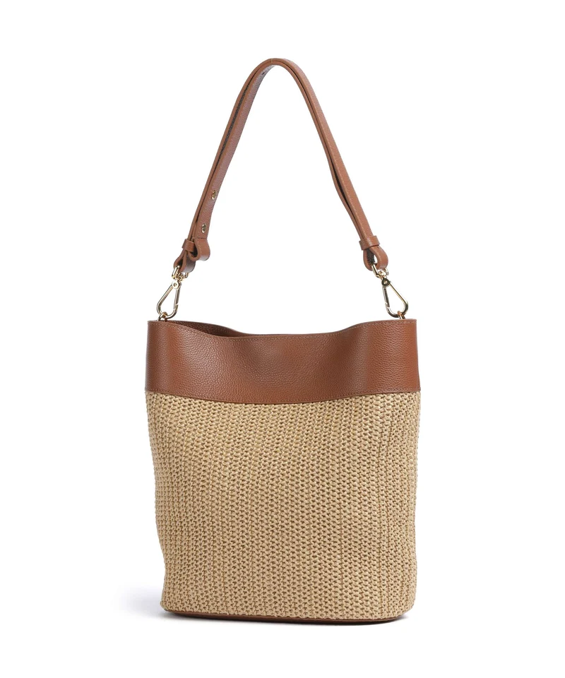 Coccinelle Nikla Bucket bolso de mano natural/cognac
