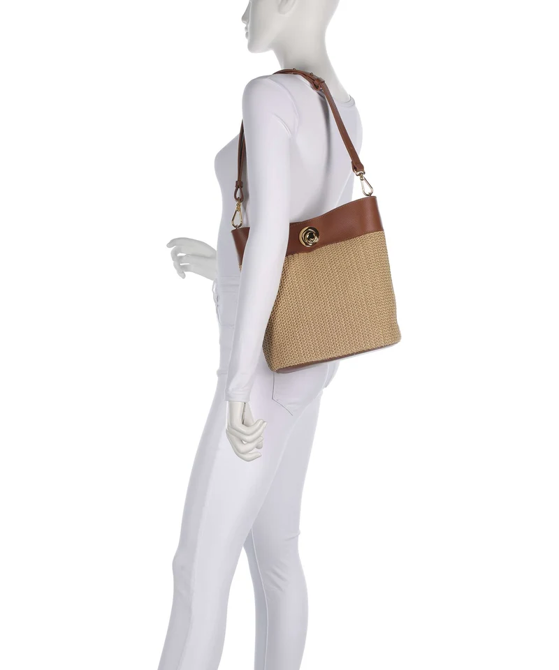 Coccinelle Nikla Bucket bolso de mano natural/cognac
