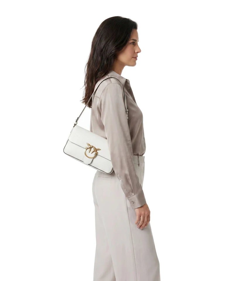 Pinko Love One Classic Slouchy Bolso de hombro bianco nembo/antique gold
