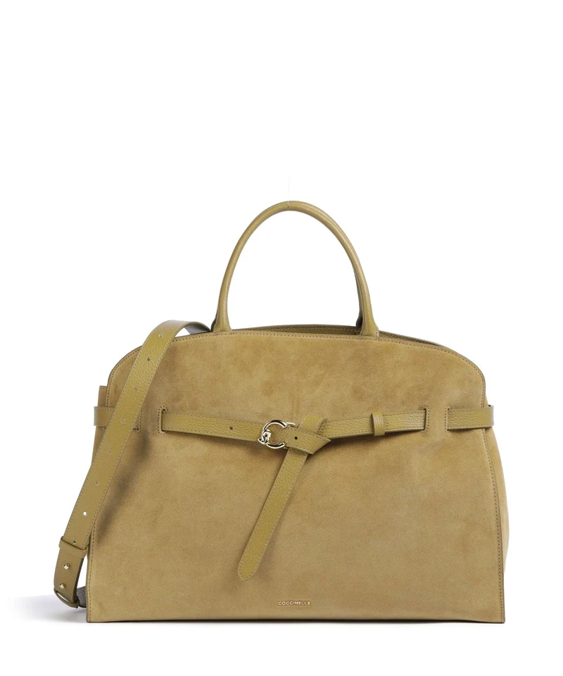 Coccinelle Sabine Suede Bolso de mano seagrass