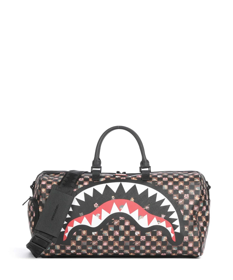 Sprayground Peeking Characters Remix Bolsa de fin de semana brown