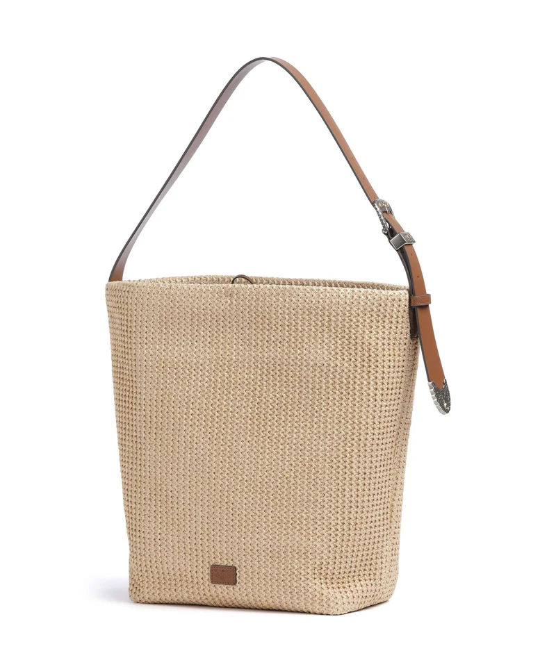 Pinko Big Bolso de hobo paglia/cuoio/mix gal