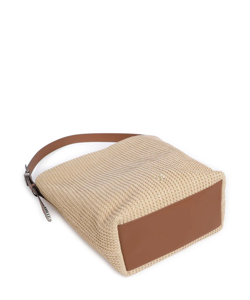 Pinko Big Bolso de hobo paglia/cuoio/mix gal