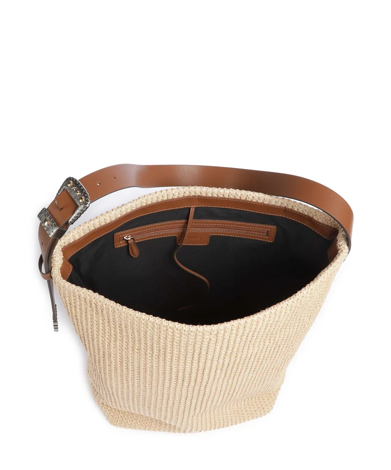 Pinko Big Bolso de hobo paglia/cuoio/mix gal
