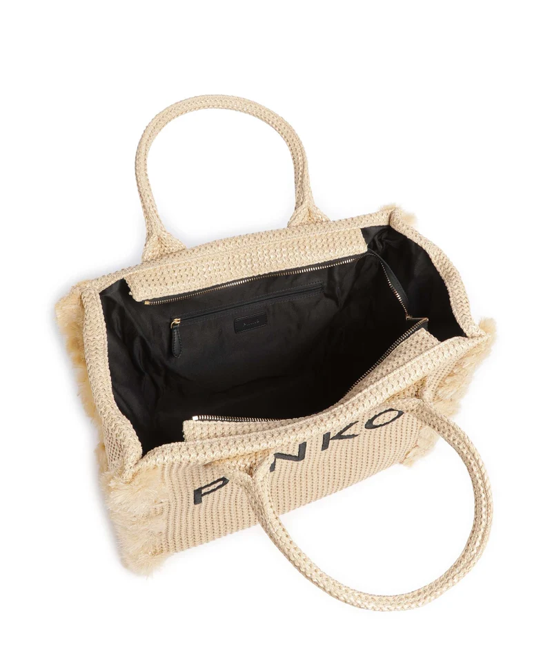 Pinko Beach Bolso de mano paglia/nero/antique gold
