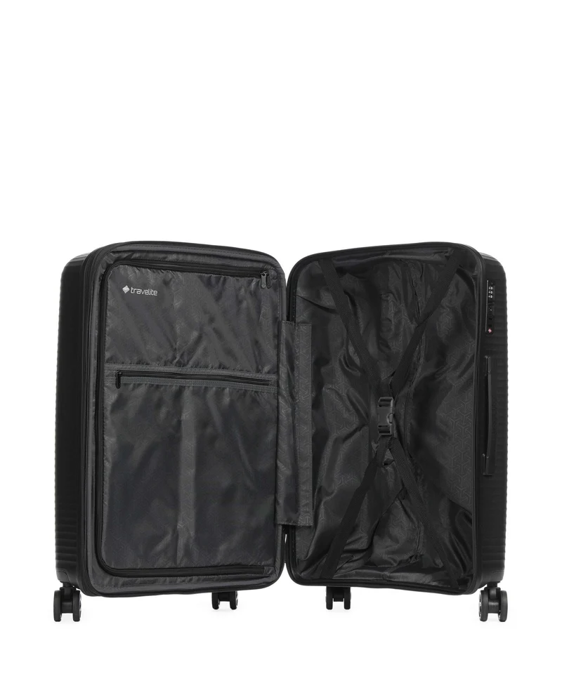 Travelite Air Stripe Slim Juego de maletas (4 ruedas) black