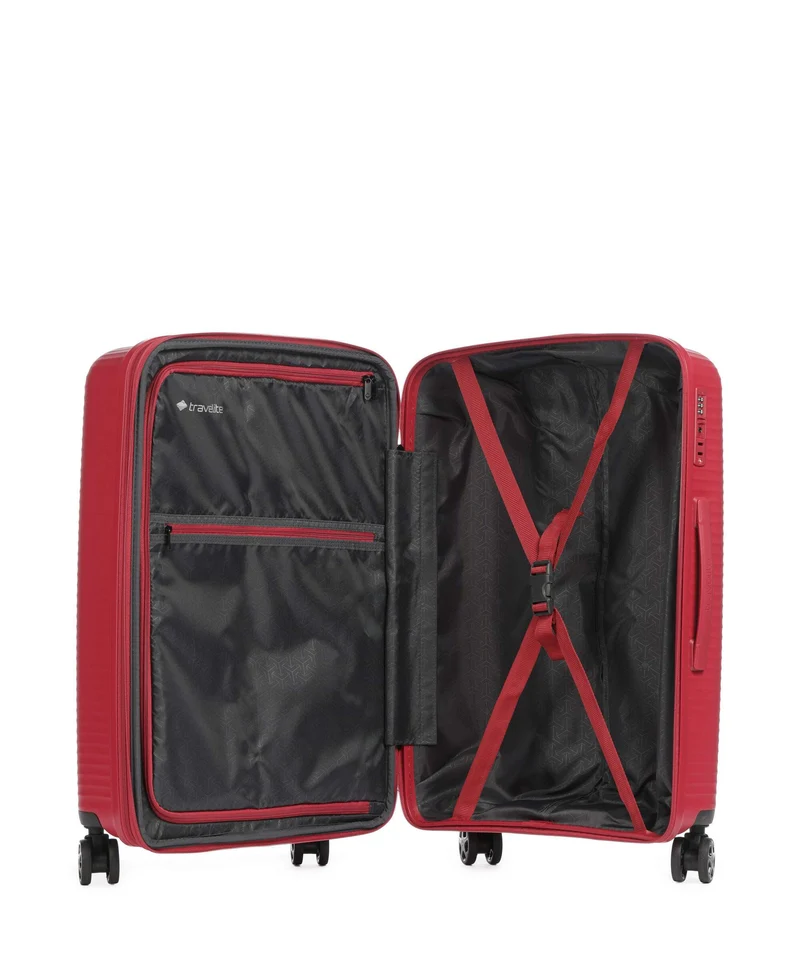 Travelite Air Stripe Slim Juego de maletas (4 ruedas) red