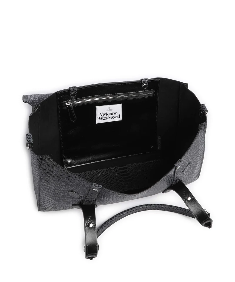 Vivienne Westwood Bettina Snake Effect Medium Bolso de mano dark grey