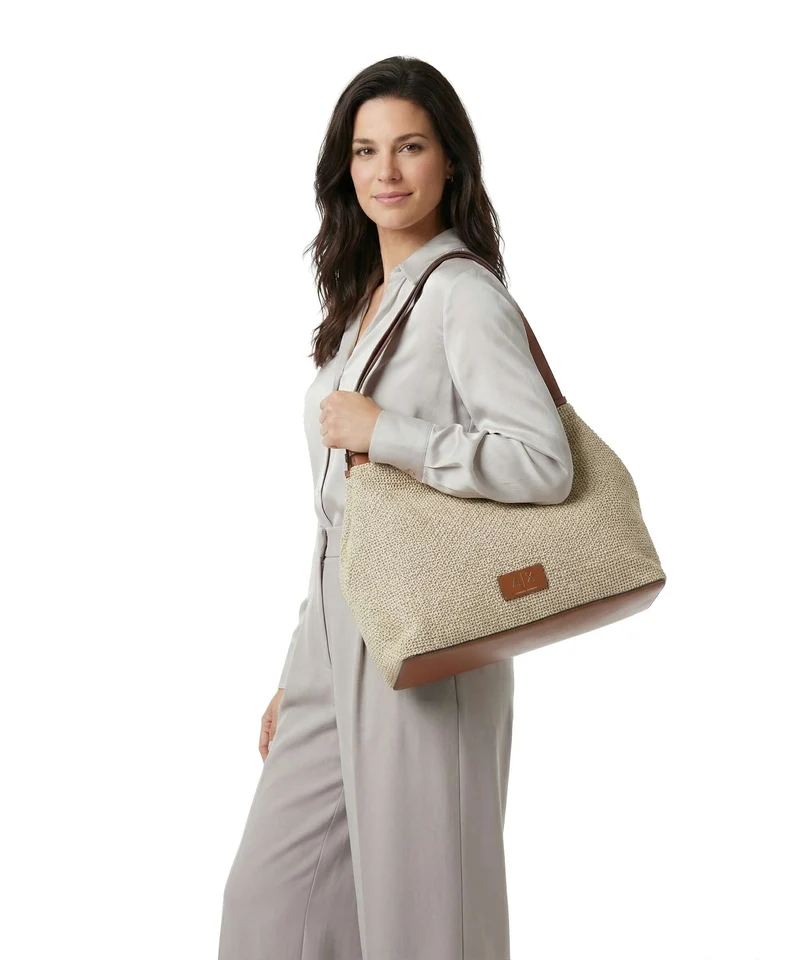 Armani Exchange Alice M Bolso de hobo natural/saline clay