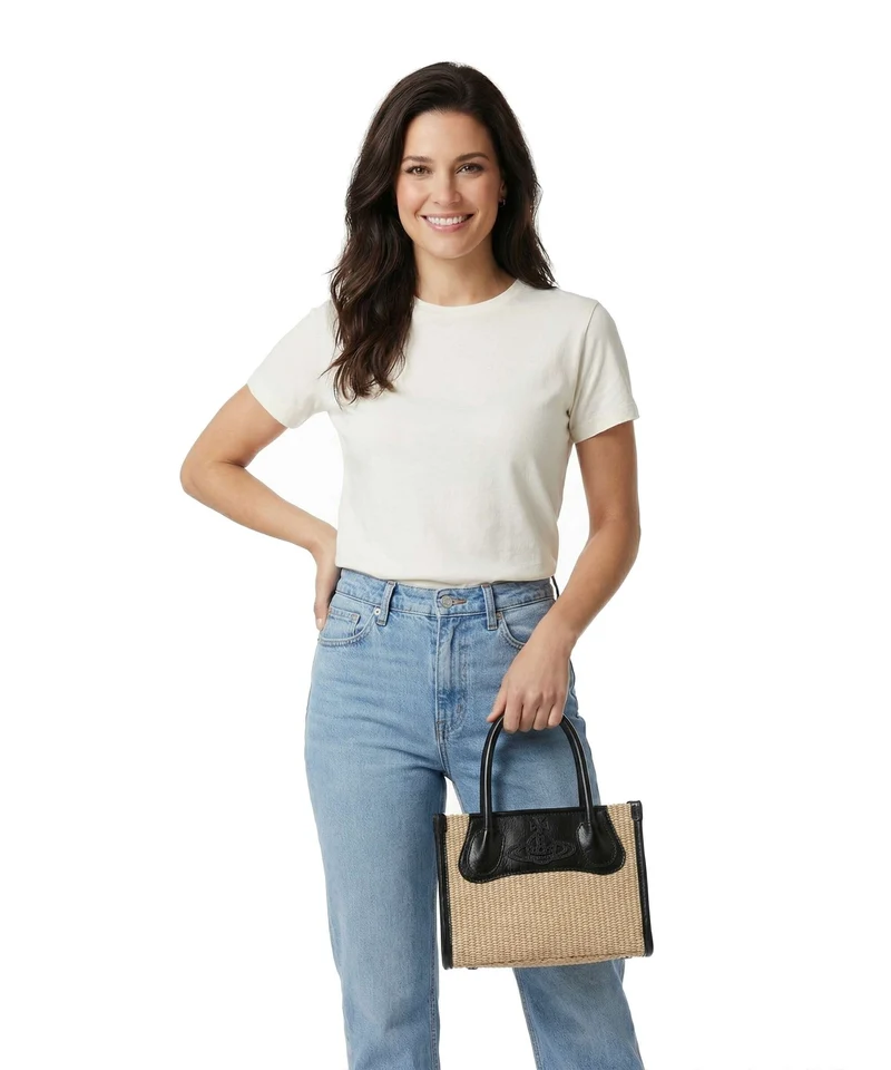 Vivienne Westwood Troy Small Bolso de mano natural