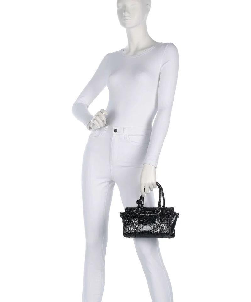 Vivienne Westwood Bettina Embossed Croc Mini Bolso de mano black